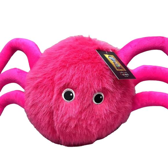 Cynthia Rowley PINK SPIDER Pillow Faux Fur Halloween Decor NEW - Picture 10 of 10